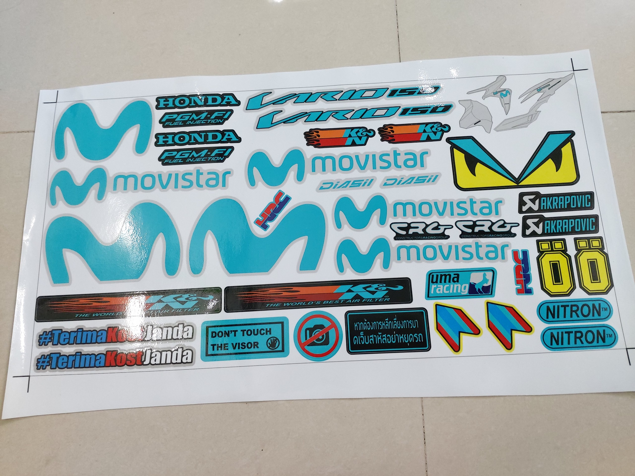 Tem xe vario movistar tặng logo