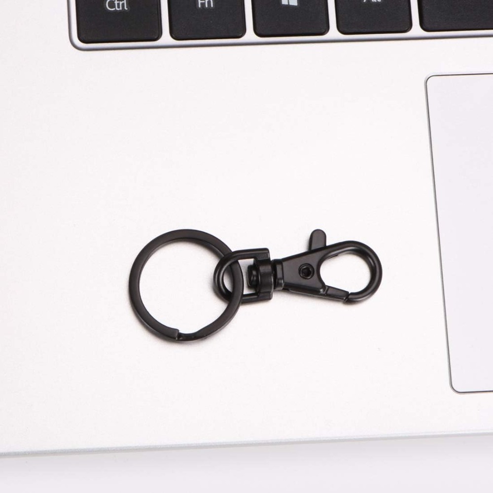 NORORTHY Metal Key Chain Rings 20pcs Black Keychain Clip Small Carabiner  Keychain Clips for Keys Rope