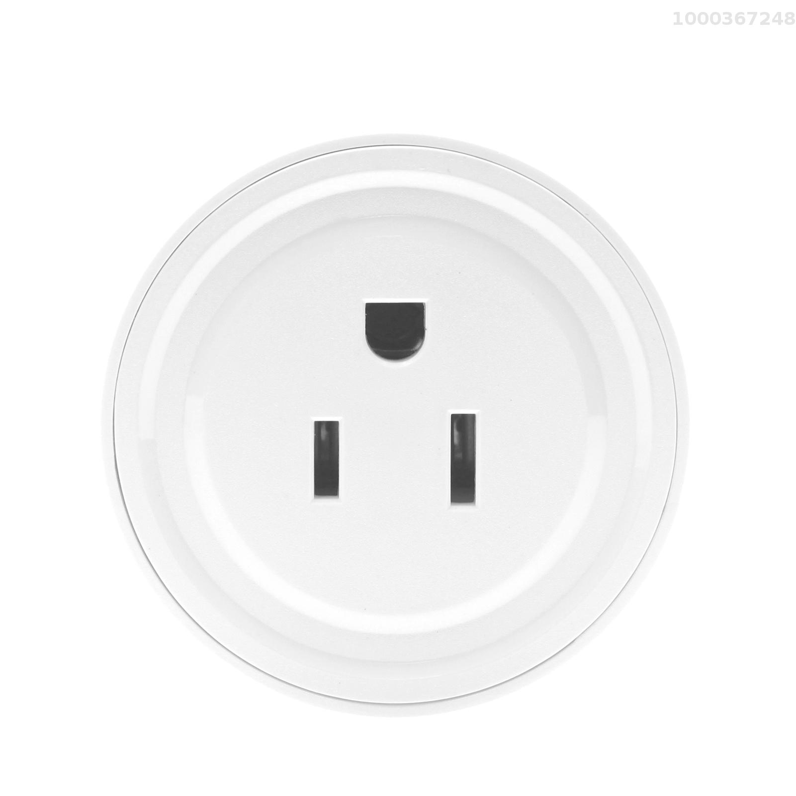 Smart Wi-Fi Plug Wireless Wifi Socket APP Remote Control Voice Control Schedule Function Smart In-wall Socket Outlet 10A White (US Plug, AC 100-240V)