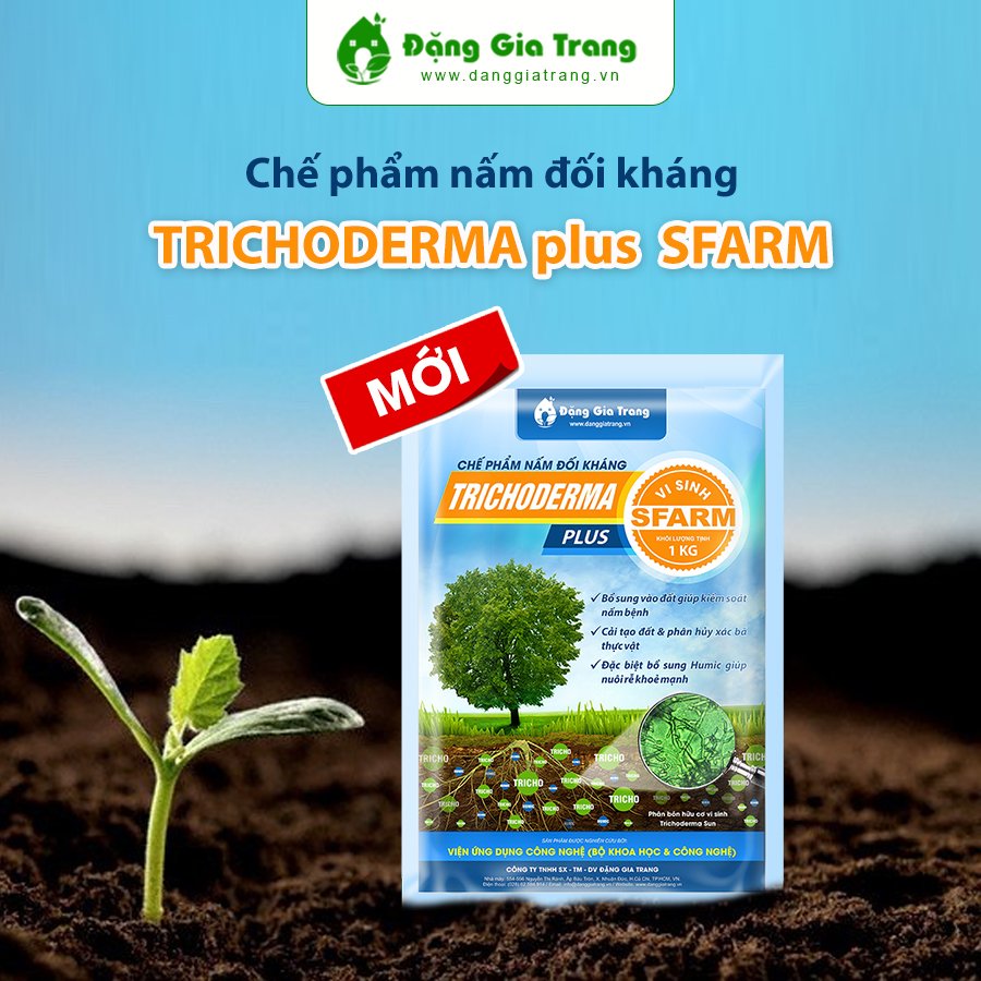 Gói 1kg Nấm đối kháng Trichoderma Plus Humic và Trichoderma SFARM