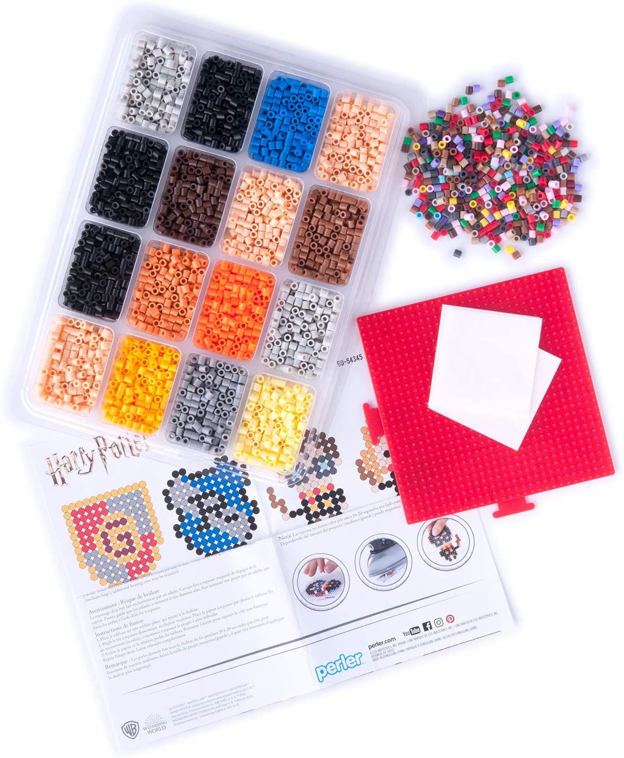 53 Patterns 19 Patterns Perler Harry Potter Fuse Bead Kit Multicolor 4503pc Multicolor & 80-22852 Beads Harry Potter Instruction Pad 