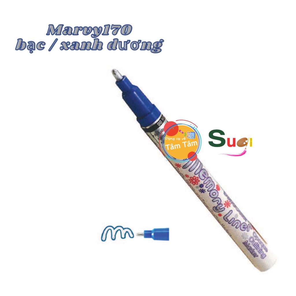 Bút sơn bạc viền màu marvy uchida 170