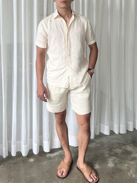 [HIMSTYLE] Quần Short Linen Nam Lưng Thun Thoáng Mát Chuẩn Form