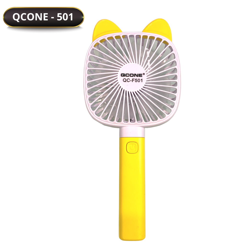 Quạt cầm tay mini gấp gọn qcone f-501 có thể gấp gọn, sạc cổng usb, tặng dây sạc