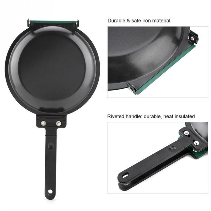 Explosive Double Side Grill Pan Non-Stick Frying Pans With Ceramic Round Pancake Maker Coating Flip Frying Pan Household Kitchen Cookware