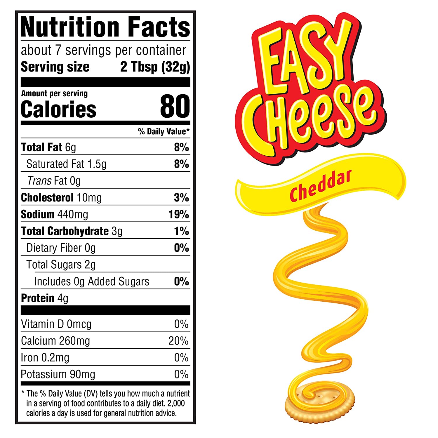 Bottle of Cheese Spray Easy Cheese Cheddar Cheese Snack, 226g (8oz)
