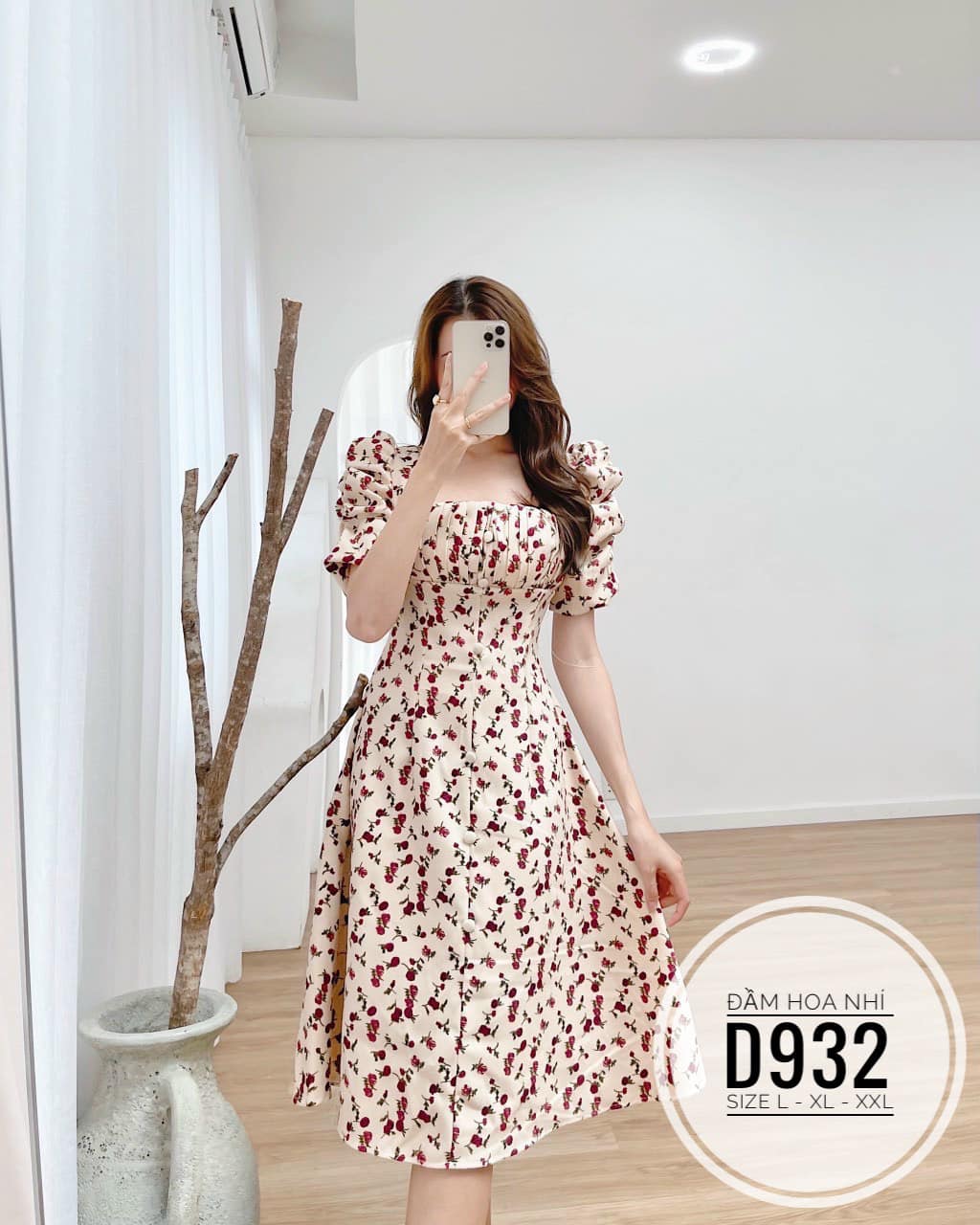 ĐẦM BIGSIZE DÁNG SUÔNG HOA XẾP LY TRƯỚC NGỰC (60-90KG)