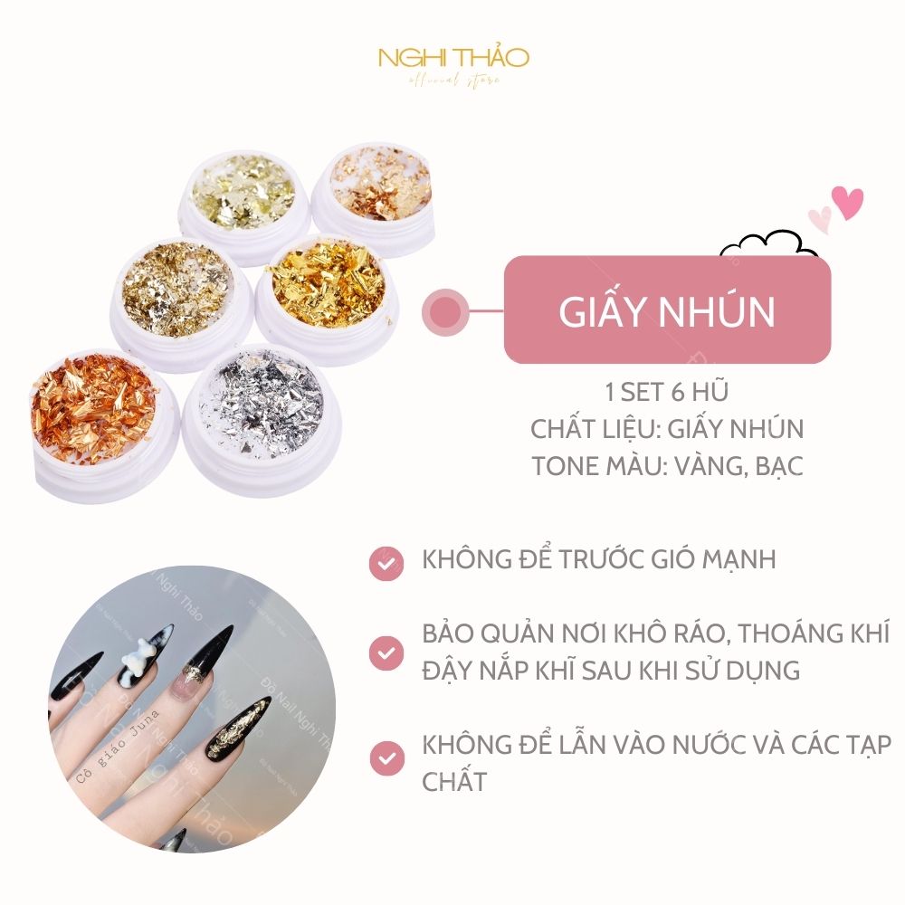 Giấy nhún nail 6 màu trang trí móng