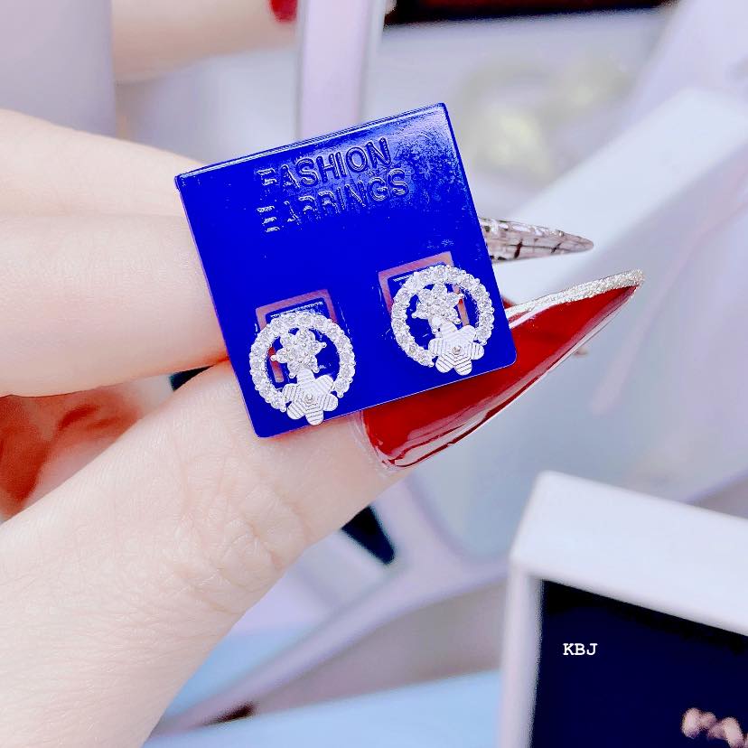 Bông tai bạc nụ đá MS40