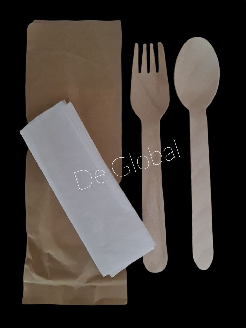 Wooden Cutlery Set Wooden Spoon Wooden Fork And Tissue Individually Wrapped 10 Sets Lazada Ph 5220