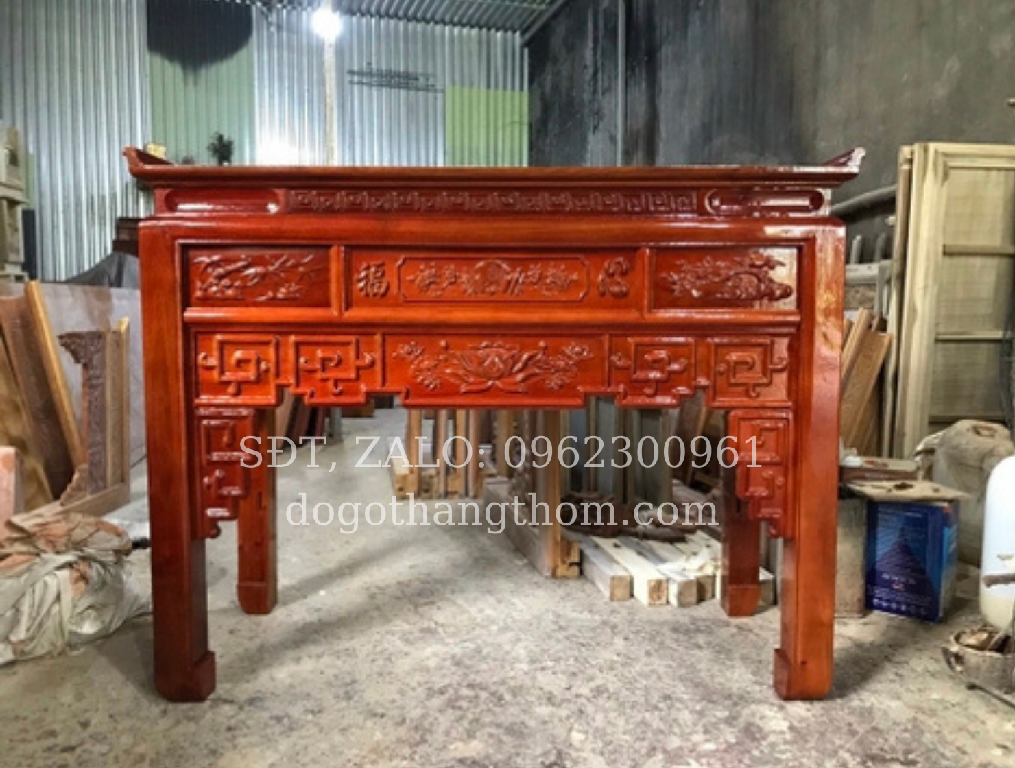 Án giang gỗ Nhãn rộng 197cm - sâu 81cm