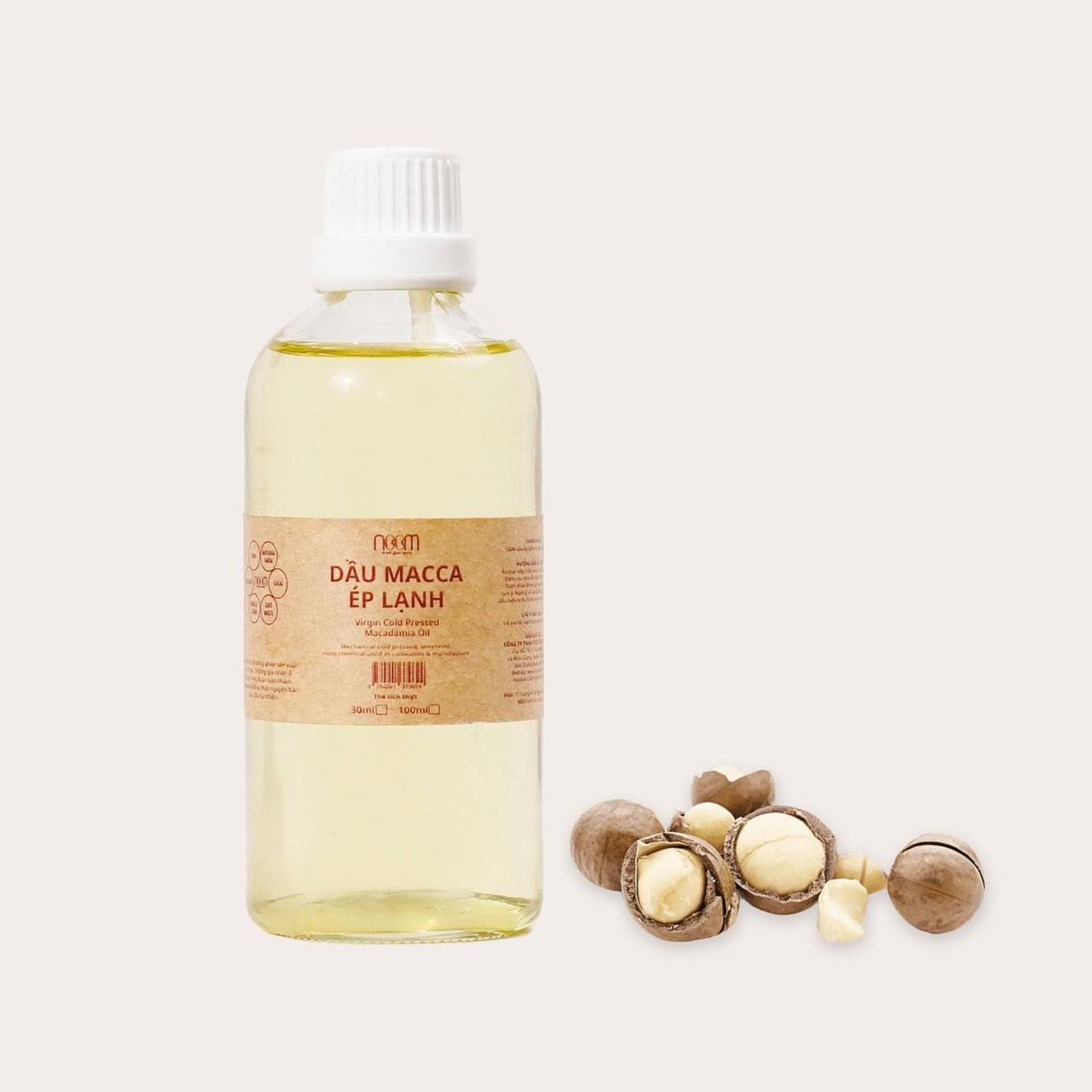 Dầu hạt Macca ép lạnh Noom (cold pressed/ extra virgin Macadamia oil Noom)