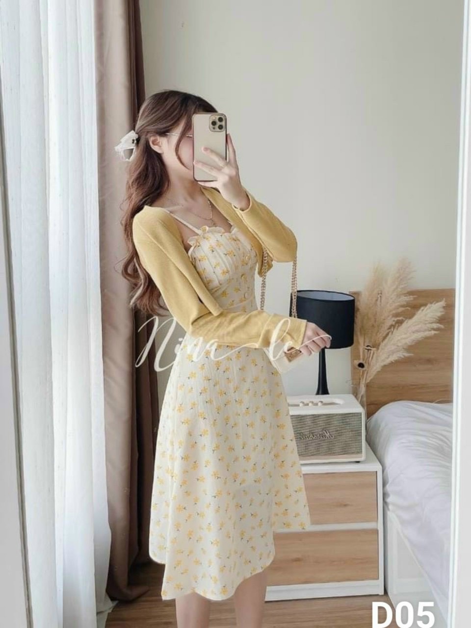 sét đầm lụa váy gân siêu hót đẹp như hình ld22