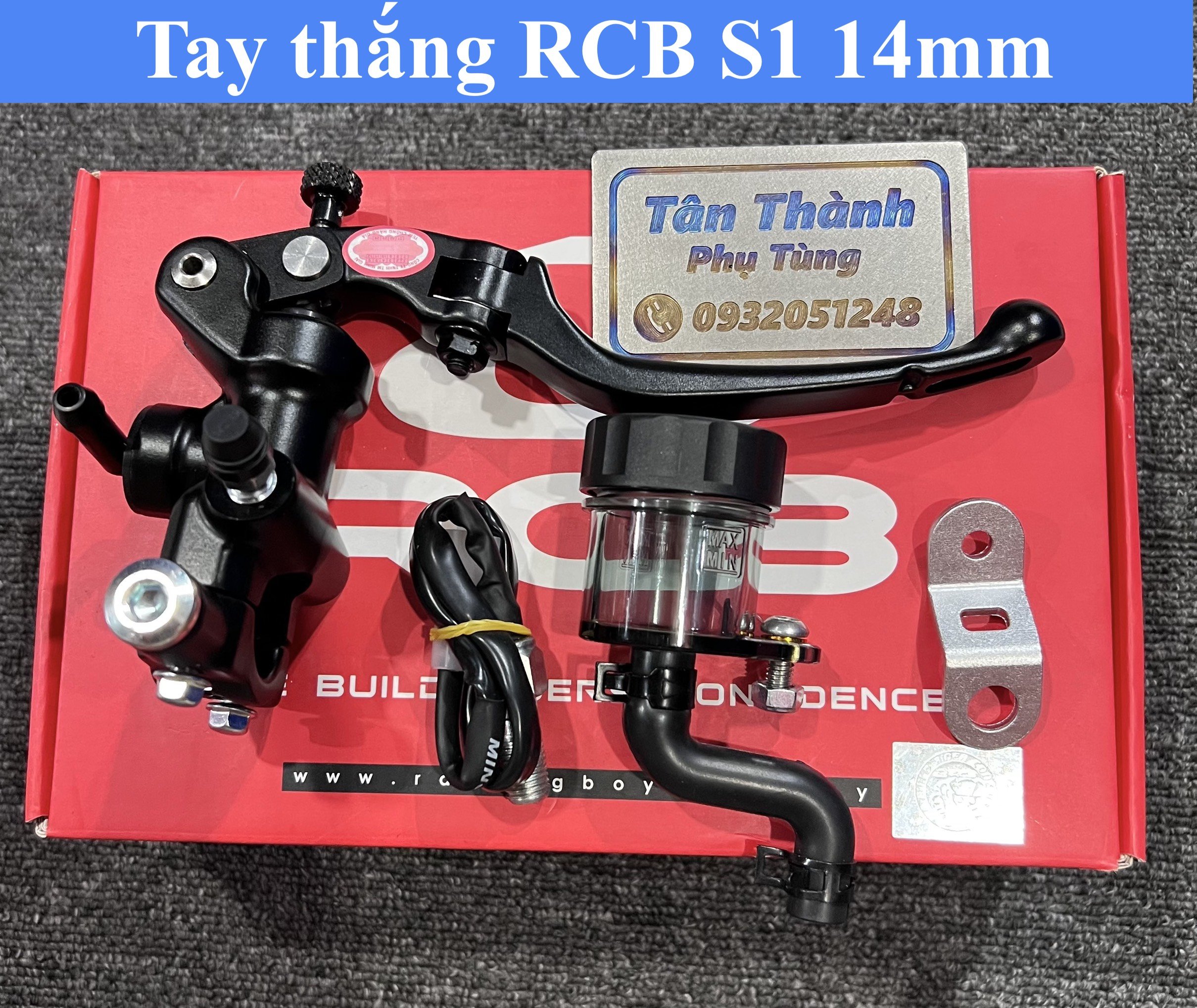 Tay thắng RCB 14mm S1 bình dầu rời chính hãng-Màu đen