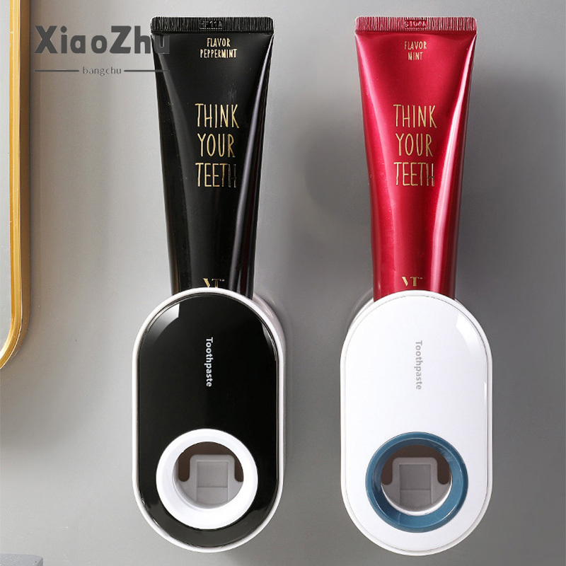 XiaoZhubangchu Fully automatic toothpaste squeezer, wall-mounted punch-free toothpaste storage rack, lazy toothpaste squeezer