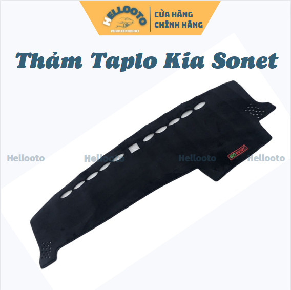 Thảm Taplo Kia SONET 2021 2022 2023 Màu Đen Chất Liệu Nhung Lông Cừu Đế Có Chống Trượt, chuẩn form xe