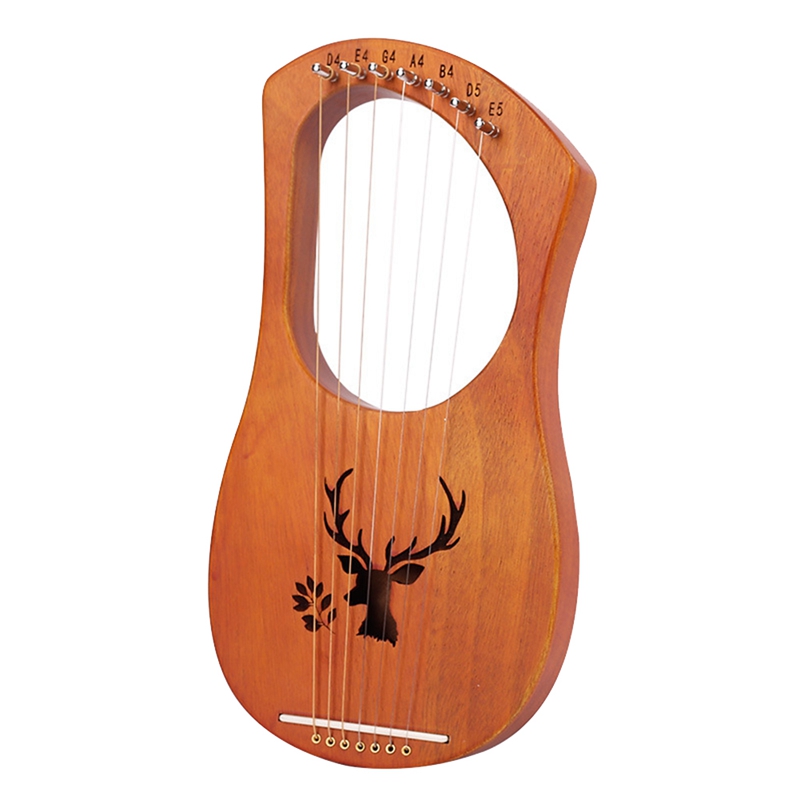 7 String Lyre Harp Wood String Instrument with Carry Bag Extra String Set and Accessaries Style