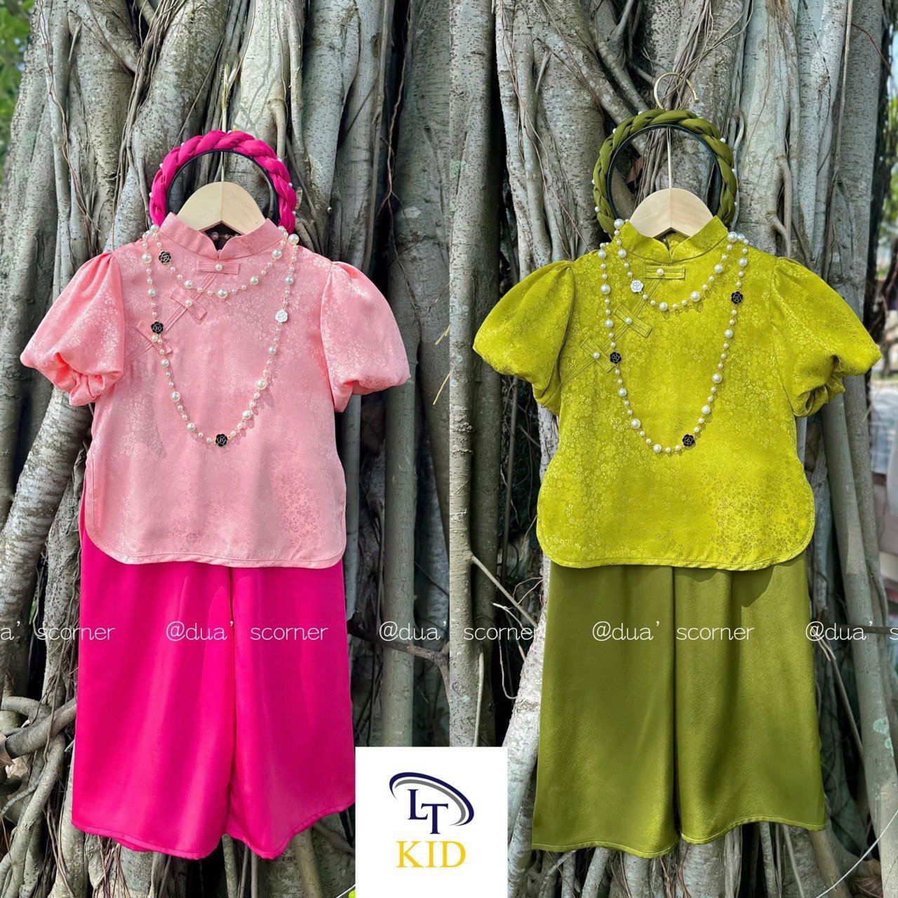 (SIZE 10-30KG) MẪU THIẾT KẾ TẶNG CÀI TÓC SET BÀ BA LỤA CÁCH TÂN