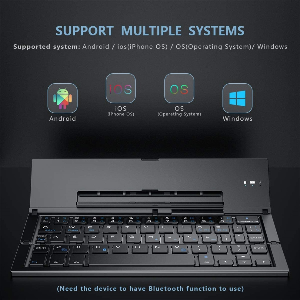 Folding Keyboard Foldable Wireless Bluetooth Keyboard with Portable Pocket Size for iPhone,iPad, Tablet,Laptops and Smartphones
