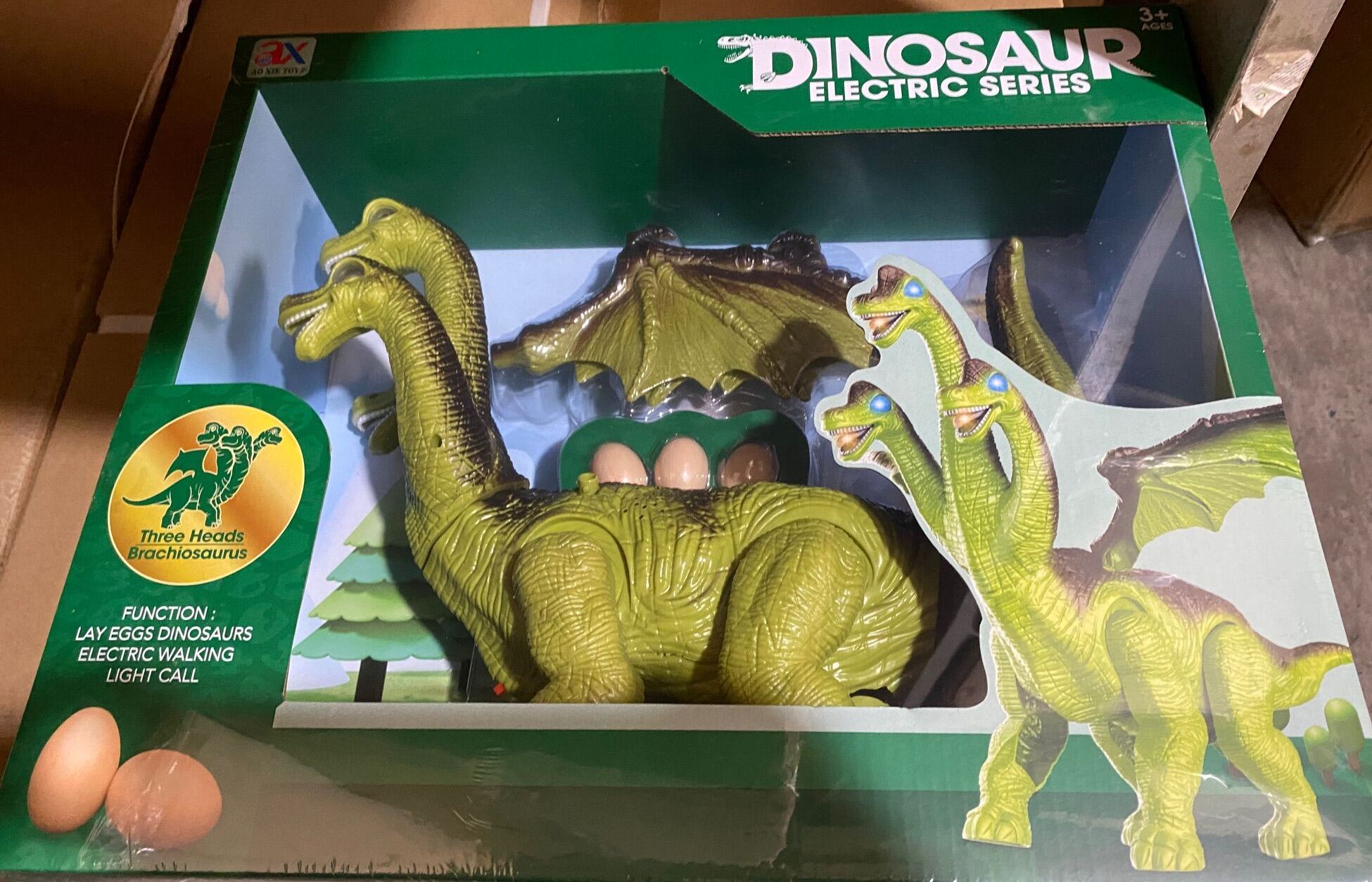 Khủng Long 3 đầu, đẻ trứng -Pin, - HUNTERSON TOYS