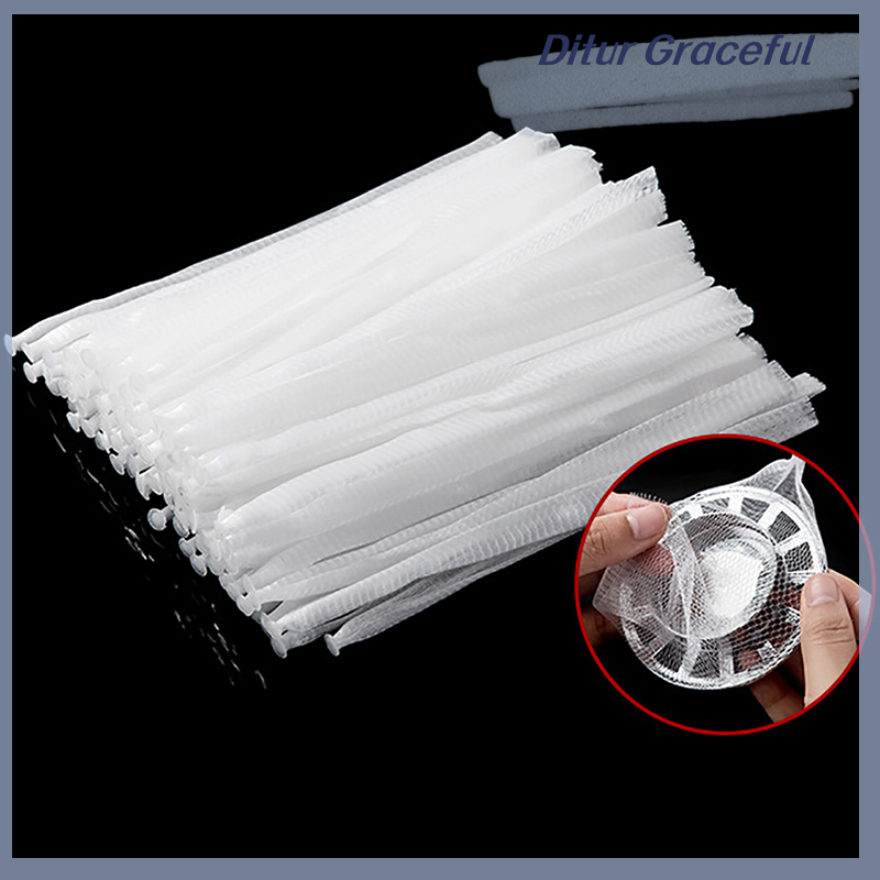 Ditur 100pcs Bathroom Shower Drain Cover Net Bag Hair Prevent Filter Sink Strainers