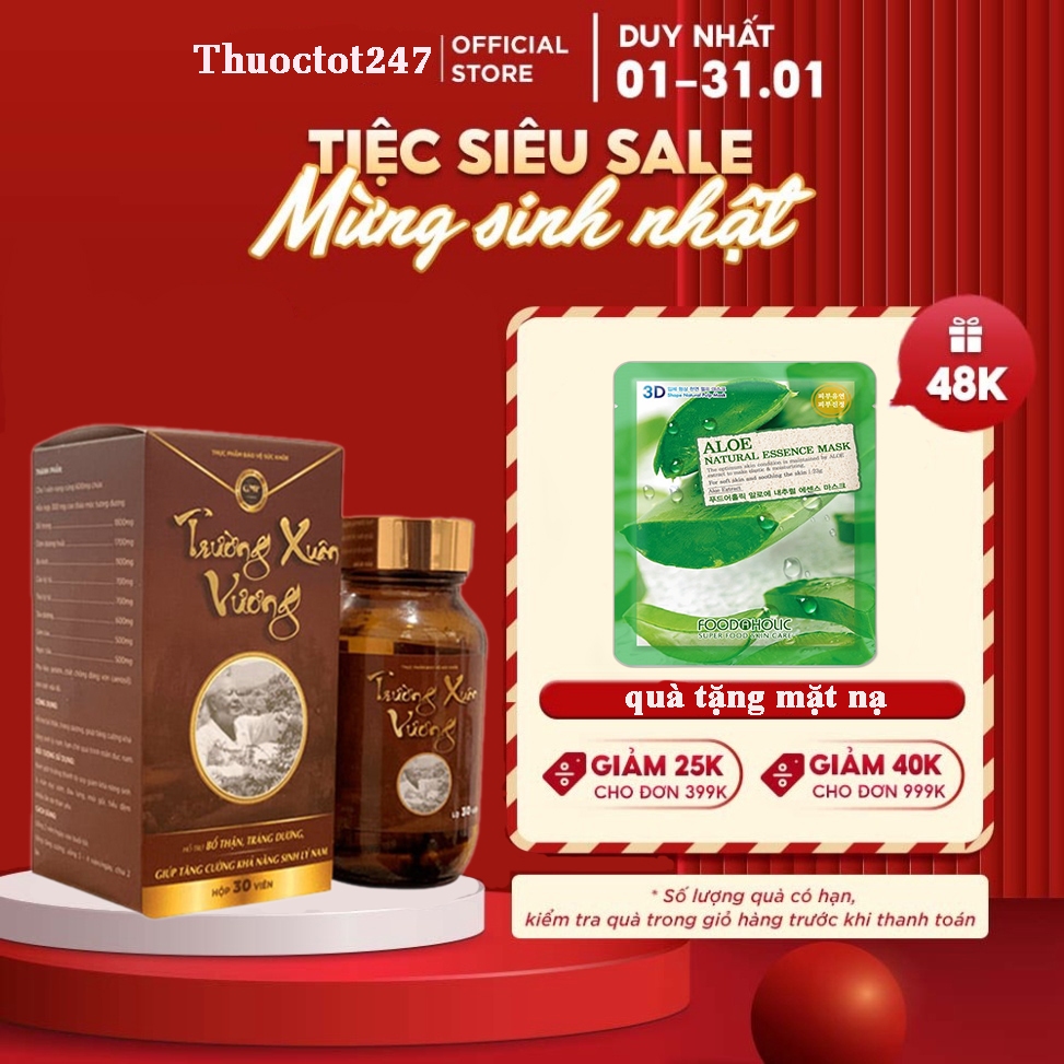 Trường Xuân Vương hỗ trợ sức khoẻ nam, bổ thận, lọ 30 viên