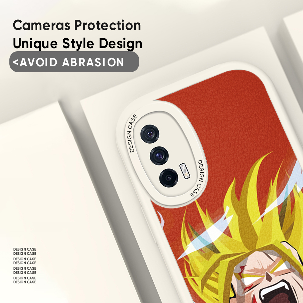 Jizetin Leather Case For iPhone 14 Plus iPhone 14 iPhone 14 Pro iPhone 14 Pro Max Slim Dragon Ball Son Goku Leather Back Casing PU Leather Cover Phone Case