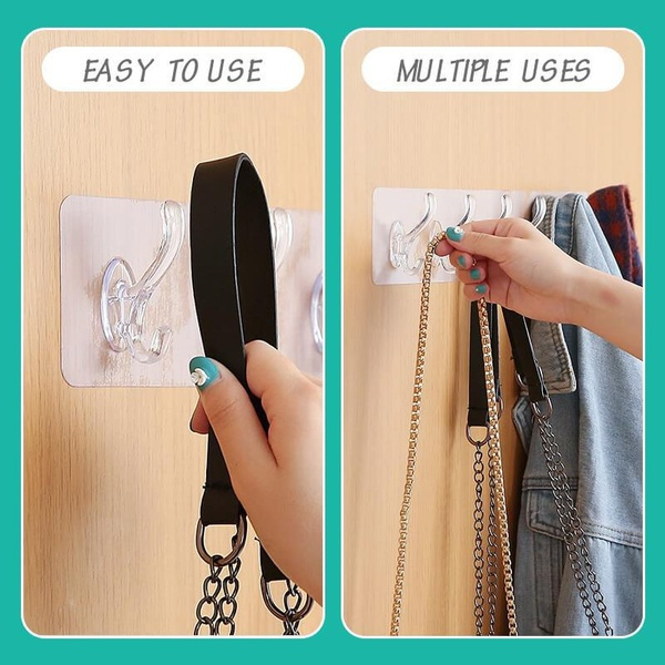 Ready Stock Transparent Adhesive Wall Hook Kitchen Single Hook Bathroom Towel Hook Multifunctional Storage Hook