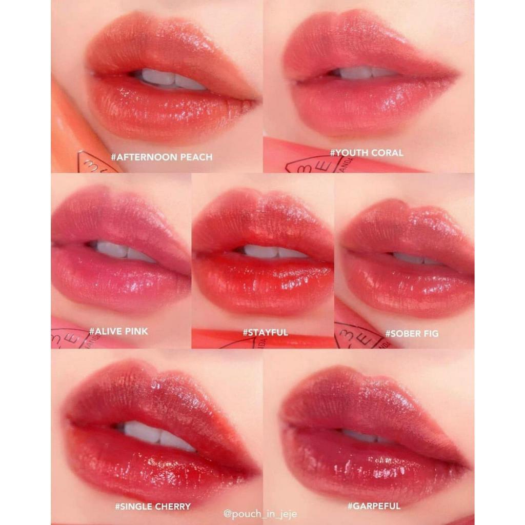 Son Tint 3CE Syrup Layering Tint [STAYFULL - SOBER FIG - GRAPEFUL - ALIVE PINK - SINGEL CHERRY - YOUTH CORAL]