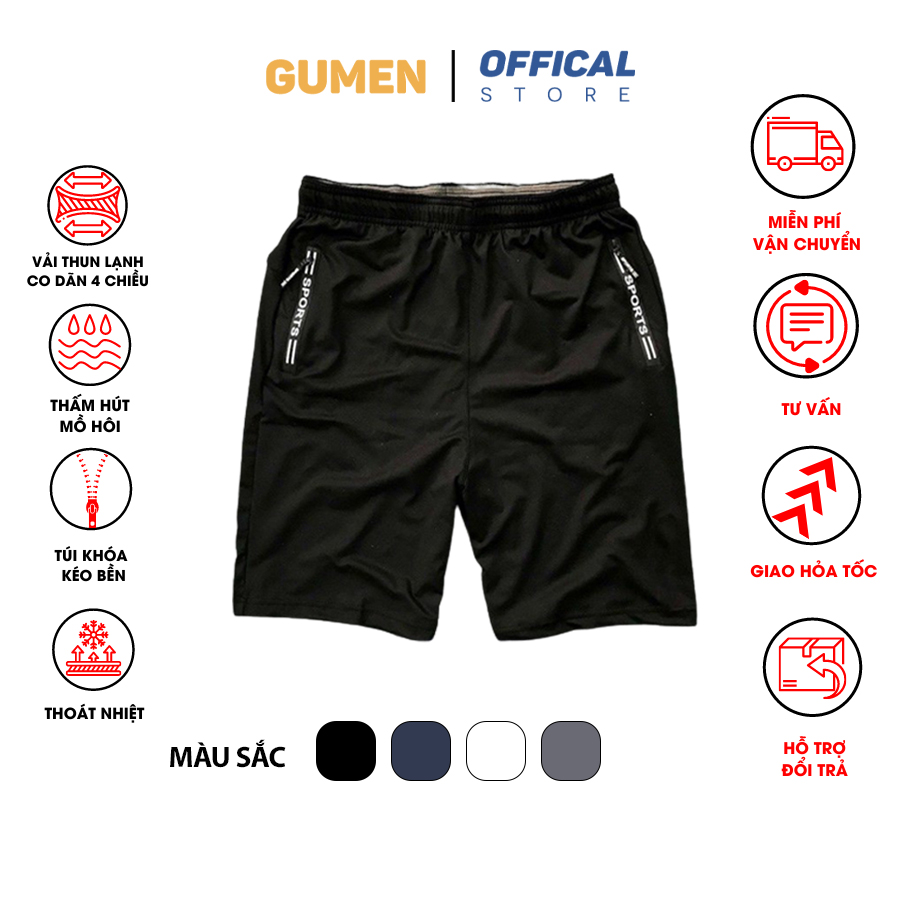 (Freeship) Quần thể thao 2 túi kéo khoá vải thun lạnh dày đẹp 4 màu size từ 45-90kg-QSTT3