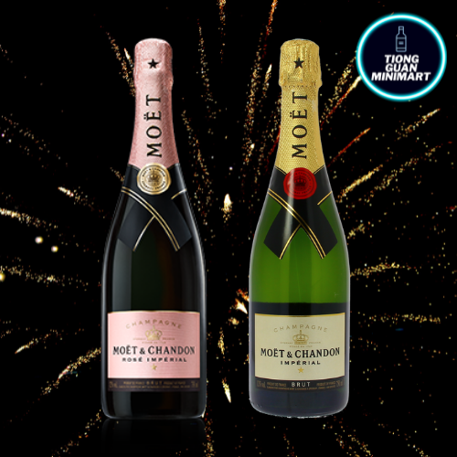 MOET CHANDON BRUT IMPERIAL X ROSE IMPERIAL ( 750ML ) 2 BOTTLES