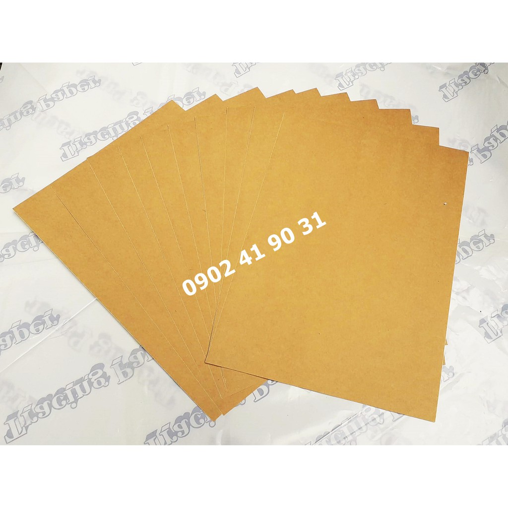 Set 20 Tờ Giấy in Decal Da Bò A4 (Giấy Kraft màu nâu)