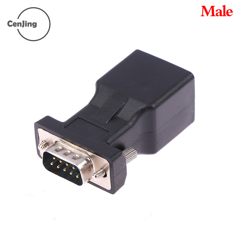 Cjing 1 bộ chuyển đổi db9 rs232 đực/cái sang rj45 cái bộ chuyển đổi cổng com sang cổng lan ethernet