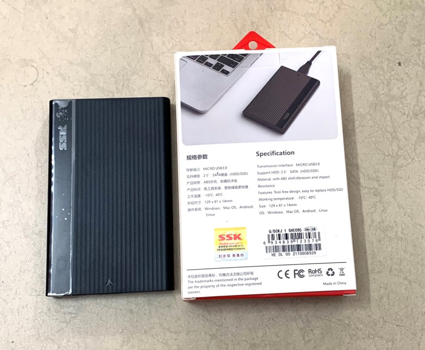 [HCM]HỘP ĐỰNG Ổ CỨNG 2.5 SSK SHE-095 USB 3.0