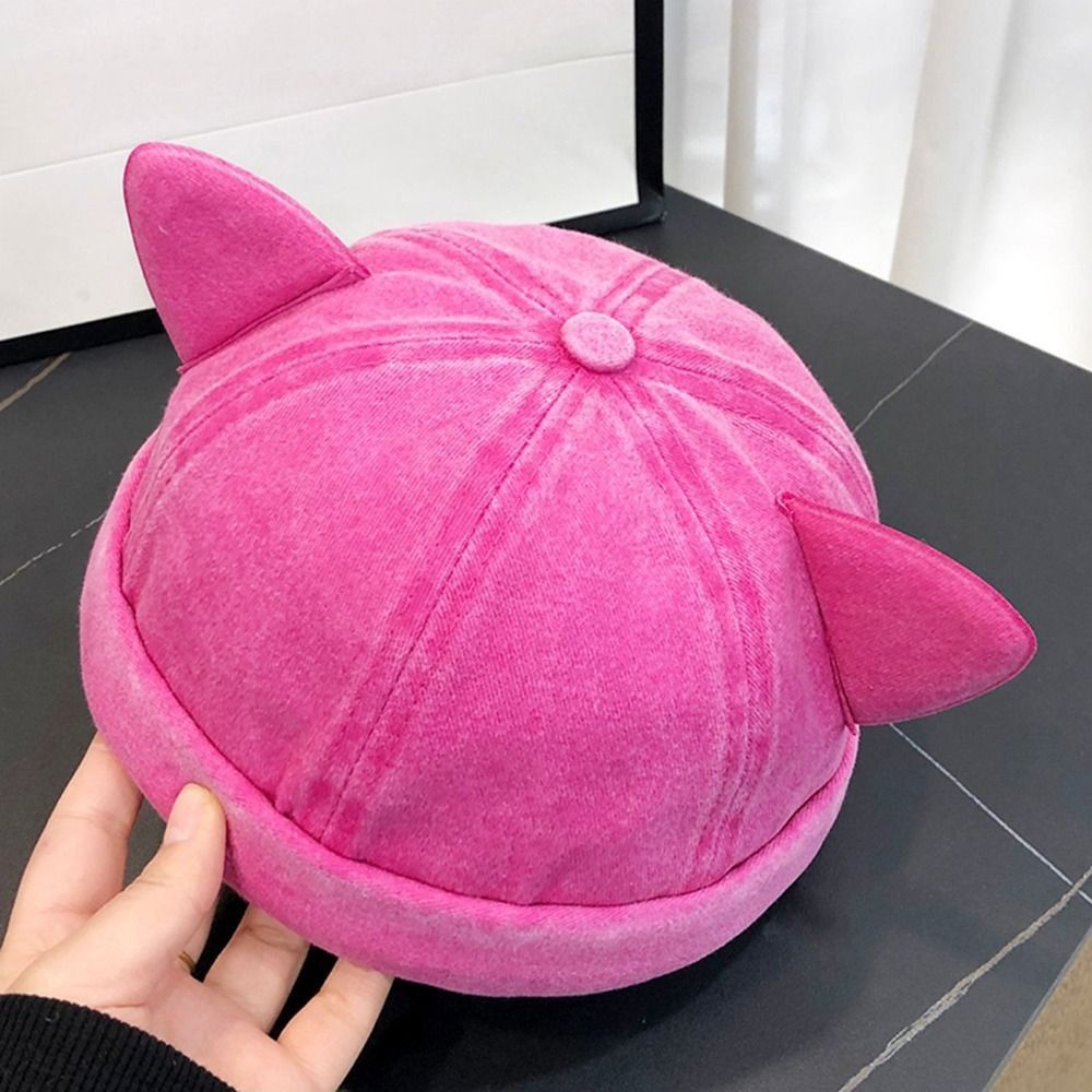 Fashion%20Cute%20Cat%20Ears%20Brimless%20Hat%20Adjustable%20Washed%20Old%20Solid%20Color%20Beanie%20Hat%20Sweet%20Breathable%20Bucket%20Cap%20Travel%20-%20Image%207