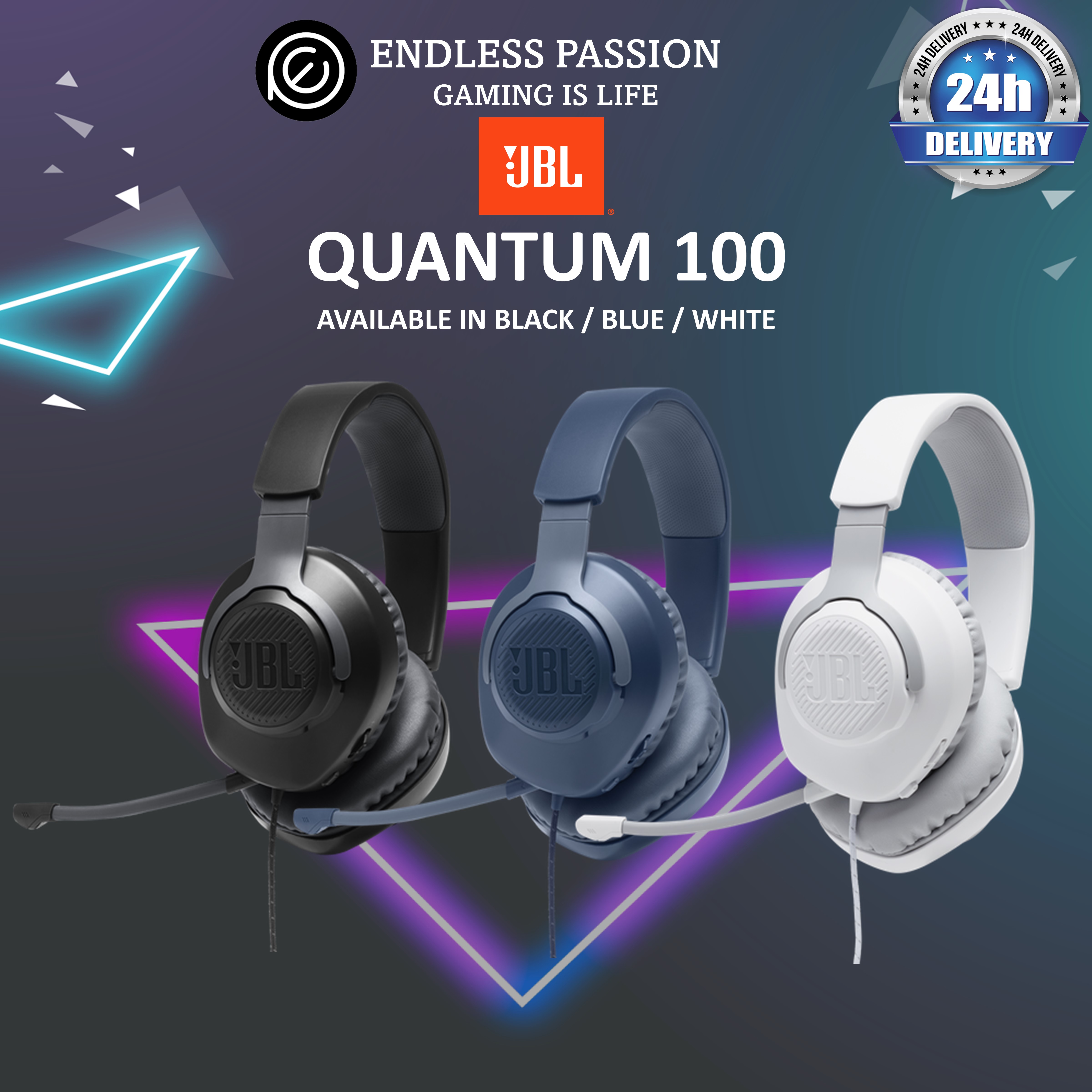 Buy JBL Quantum 100, Over Ear Gaming Headset - JBL Singapore