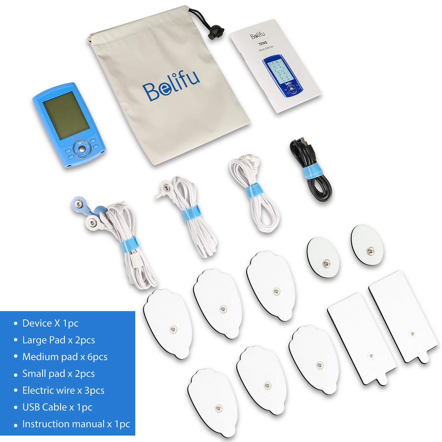 Belifu Tens Unit Massager Pain Relief Therapy SM9126 Muscle