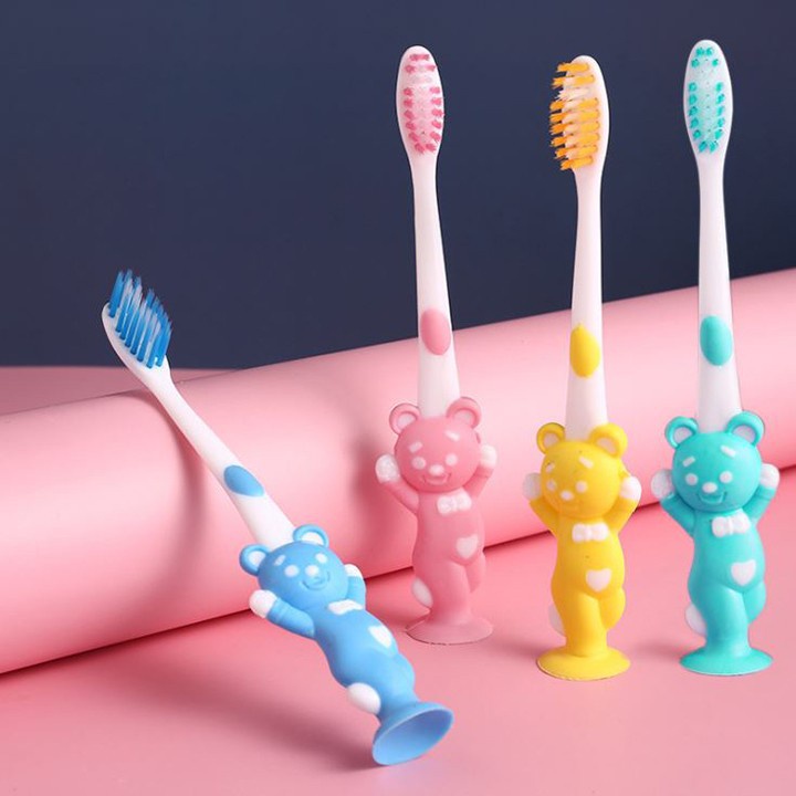SET 4 BÀN CHẢI HÌNH THÚ CHO BÉ CÓ ĐẾ HÍT XUẤT NHẬT