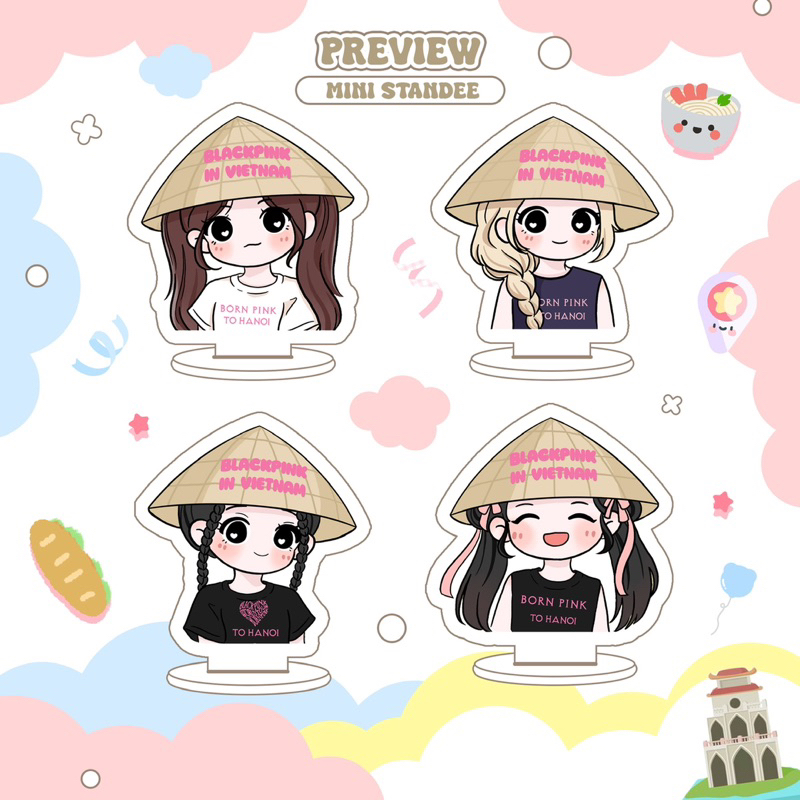 Standee và Keyring BlackPink Nón Lá