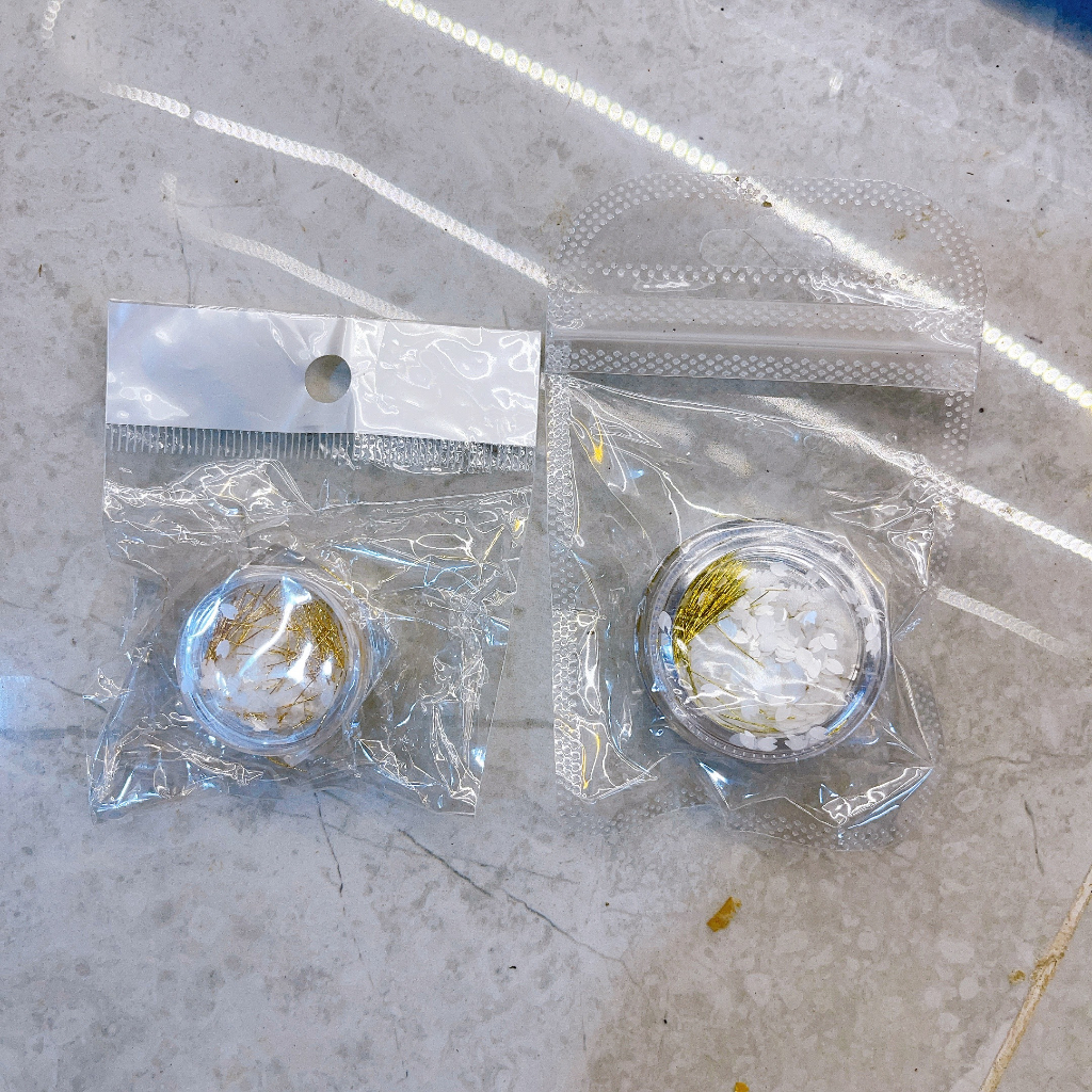Cánh hoa nail ẩn, cánh hoa trắng trang trí móng