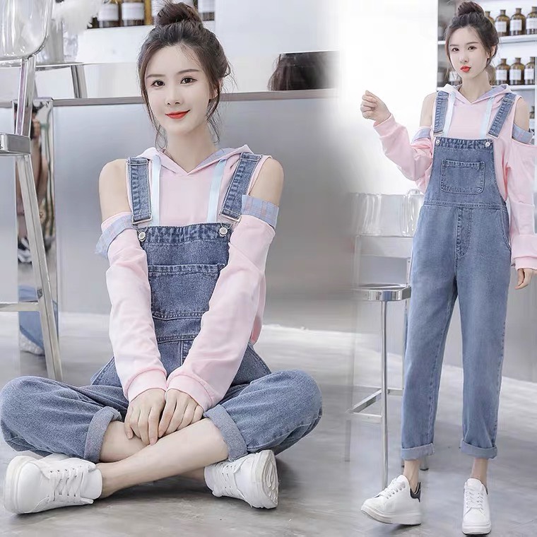 [HCM]Quần yếm nữ King168 chất jean co dãn nhẹ mẫu SS84