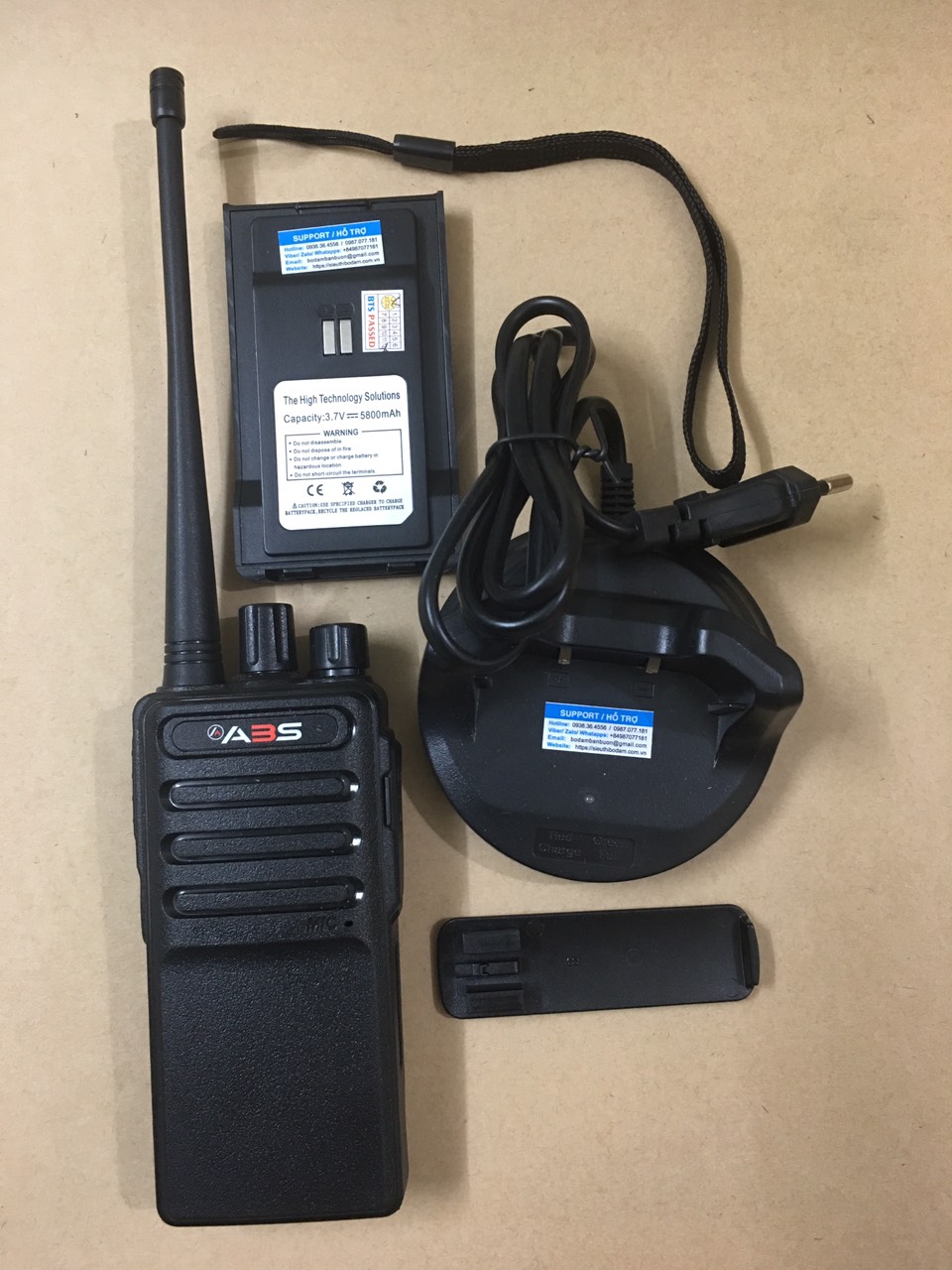 Bộ 3 Máy bộ đàm ABS GP850 (Sạc đế, kèm Cổng hỗ trợ sạc USB)