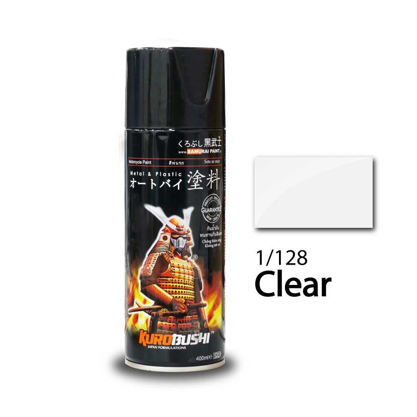 [hcm] 128 _ Sơn xịt sơn xe máy Samurai 128 màu trong _ Clear [CHĂM SÓC XE HƠI XE MÁY]