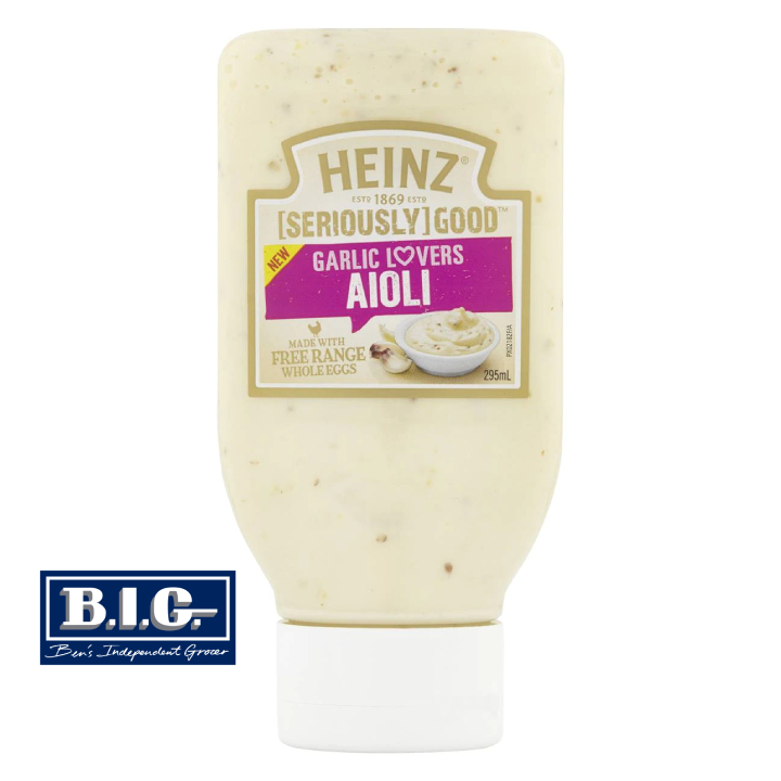 Heinz Seriously Good Garlic Lovers Aioli 295ml (EXP Apr 2023) Lazada