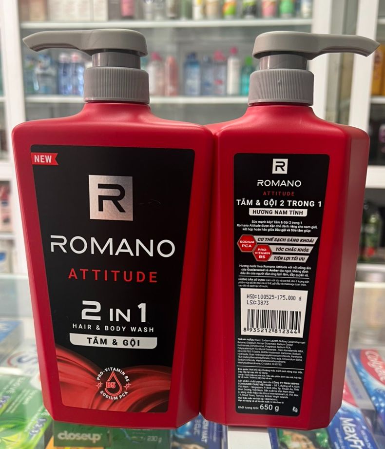 Tắm gội 2 trong 1 Romano Attitude hương nước hoa 650g