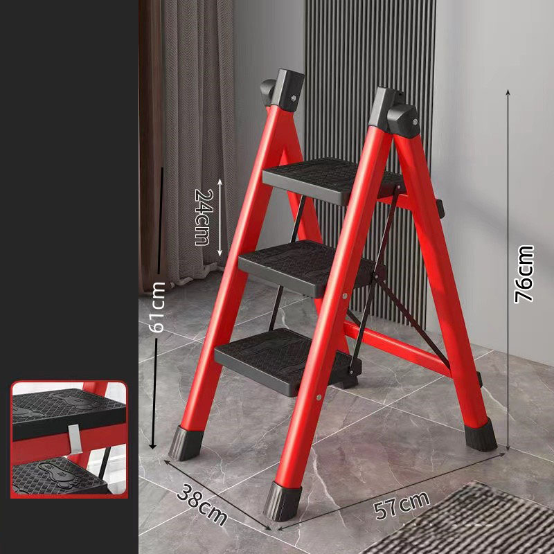 Ladder, household folding ladder, indoor herringbone engineering ladder, portable and multifunctional small building ladder fork, telescopic and thickened ladder stool