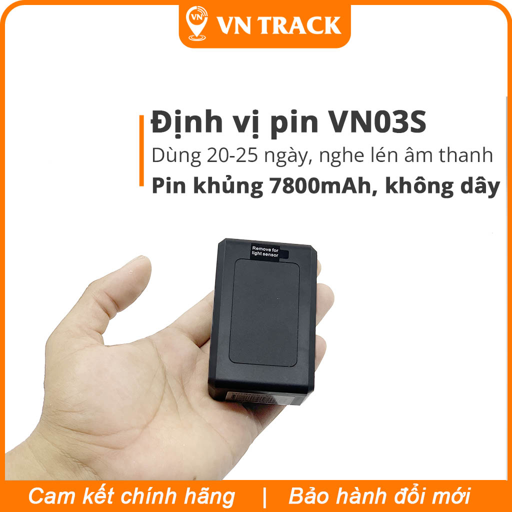 Thiết Bị Định Vị Không Dây GPS VN03S VNTRACK Nghe Lén Âm Thanh, Pin Khủng 25-27 Ngày/ Lần Sạc, Không Cần Lắp Đặt, Thời Gian Chờ 2,5 Năm, Hàng Chính Hãng [Hỗ Trợ Trọn Đời]