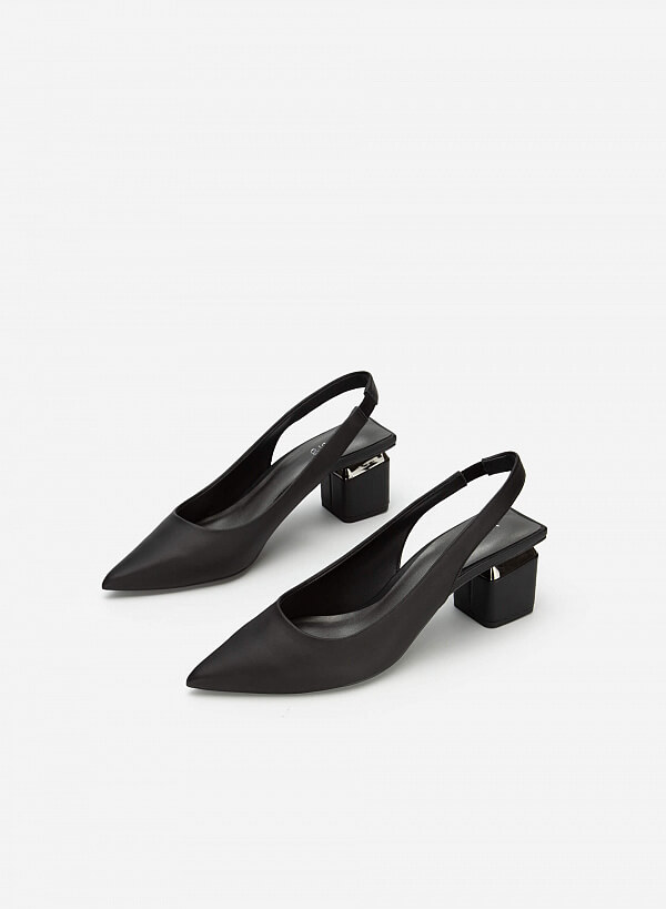 Vascara GIÀY SLINGBACK BÍT MŨI NHỌN GÓT TRỤ CUT-OUT - BMN 0531