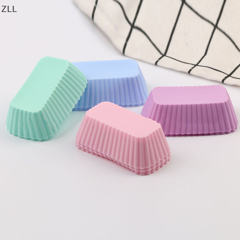 NEW ARRIVAL 5Pcs Silicone Cake Molds Rectangular Muffin Cup Cake Baking Mould Kitchen Pastry