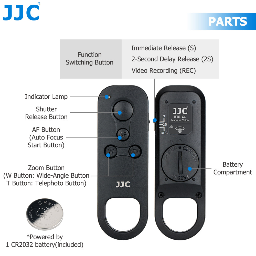 JJC BR-E1 Màn trập điều khiển từ xa không dây bluetooth cho Canon EOS R10 R7 R5C R3 R R5...